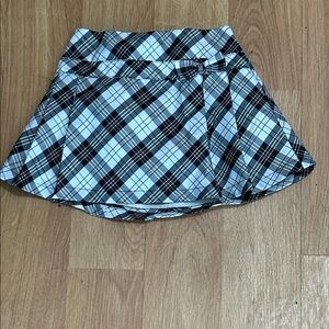 George Black & White Plaid Mini Skirt with Belt Loop Size 24 Months NWOT